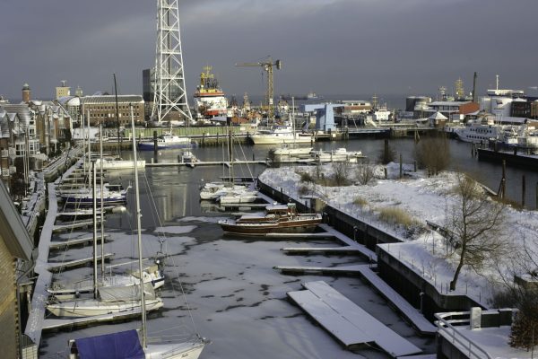 City Marina, bei etwas mehr Frost liegen die Boote besonders ruhig